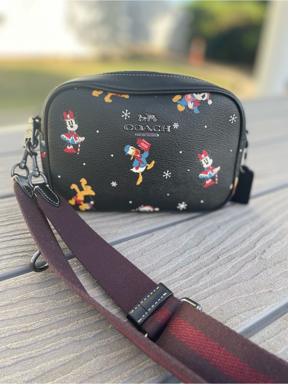 Coach Jamie Black Disney x Coach Minnie & Donald Printed Crossbody